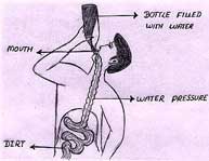 man drinking water